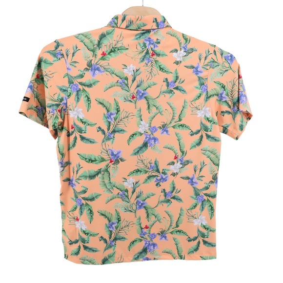 Bad Birdie Mens Core Polo Flora Fiesta Golf Shirt Size L‎ Peach Floral - Picture 3 of 7